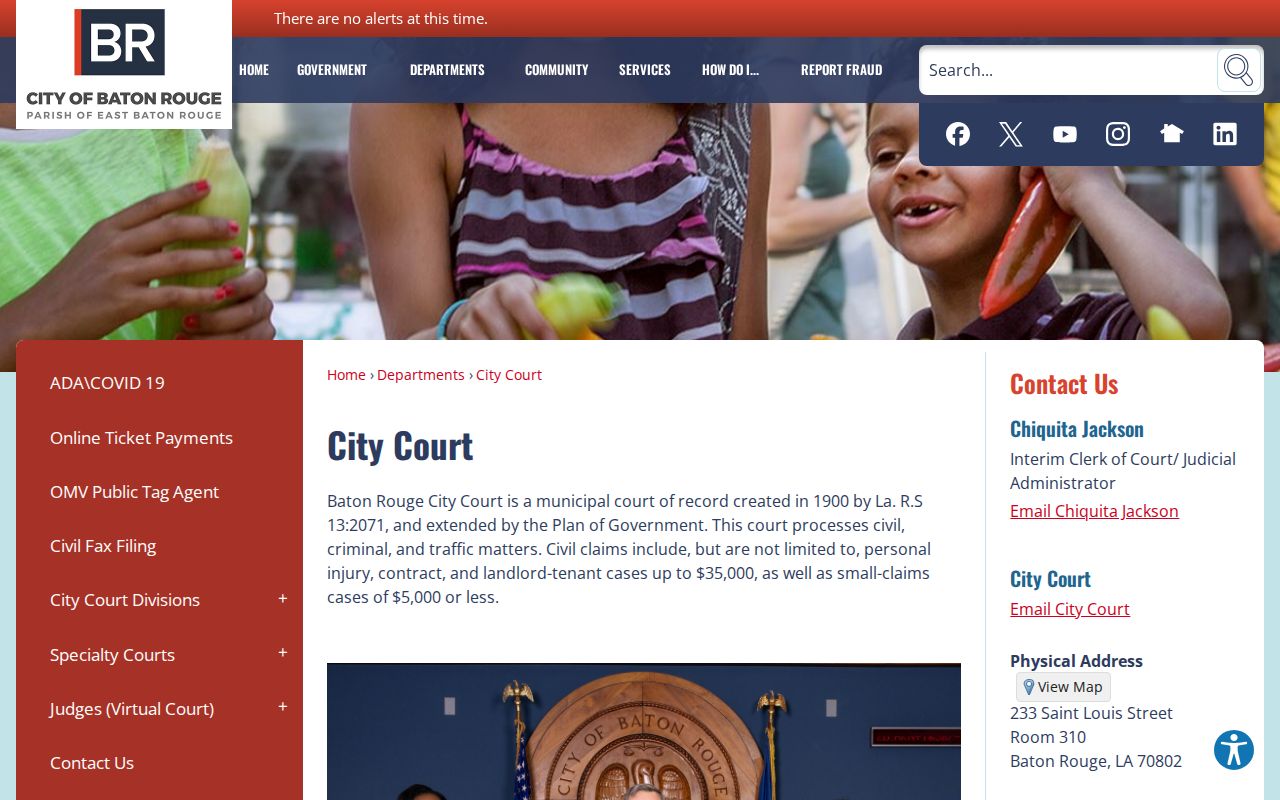 Baton Rouge City Court contact and jurisdiction information