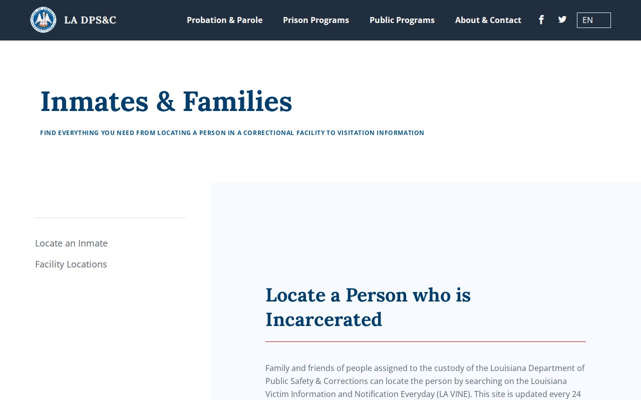 East Baton Rouge Parish arrest and state custody locator instructions